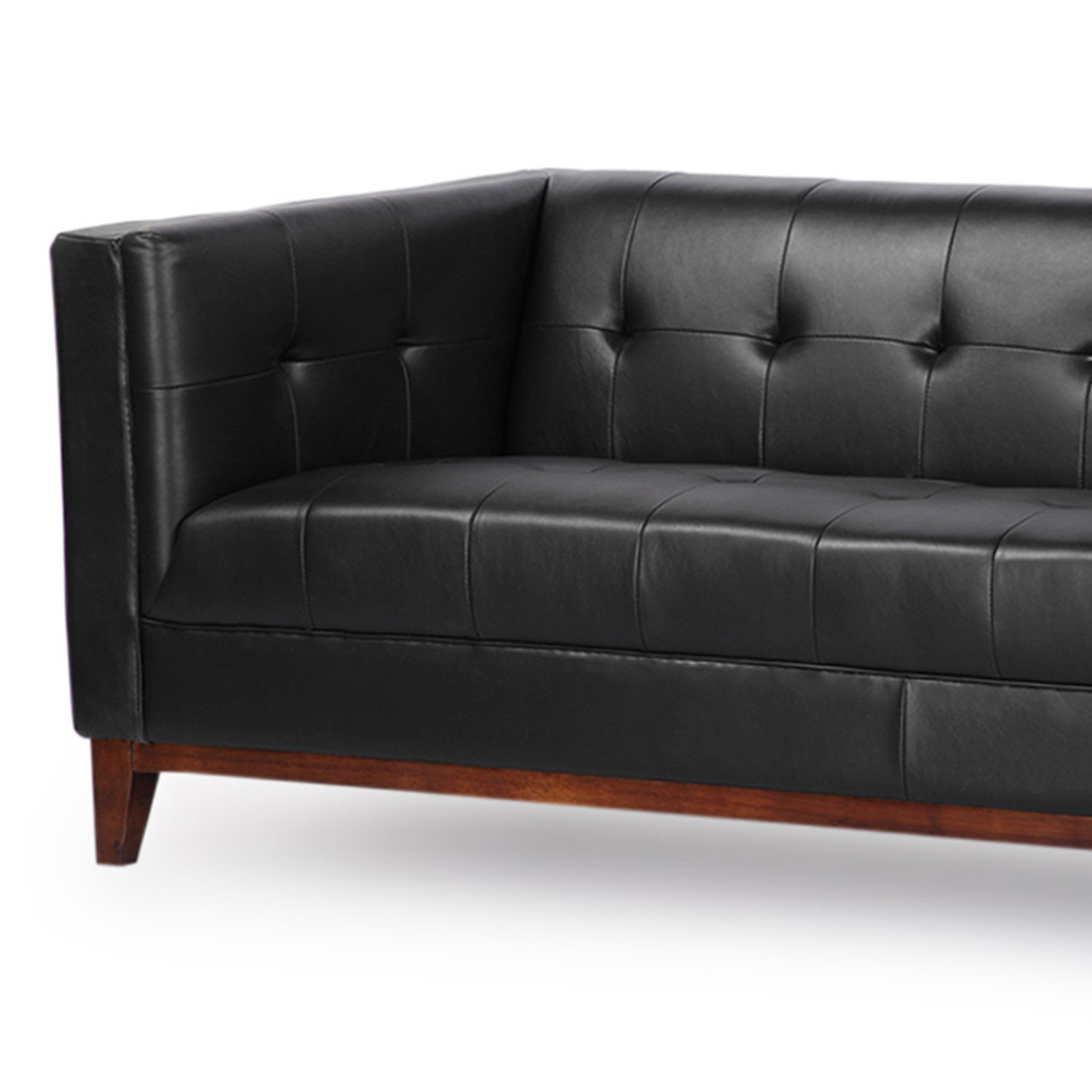 Harrison Mid Century Modern Loft Leather Chesterfield Sofa & Reviews